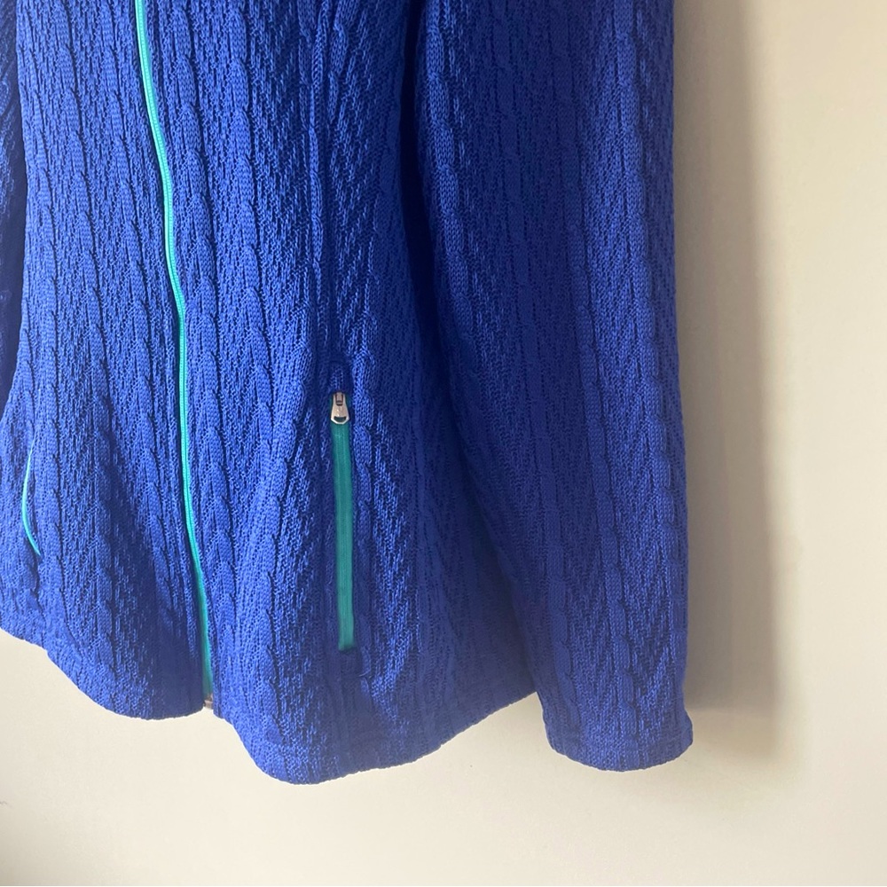 Spyder Blue Textured Knit Full Front Zip Seeater/Jacket - XL - Picture 4 of 13